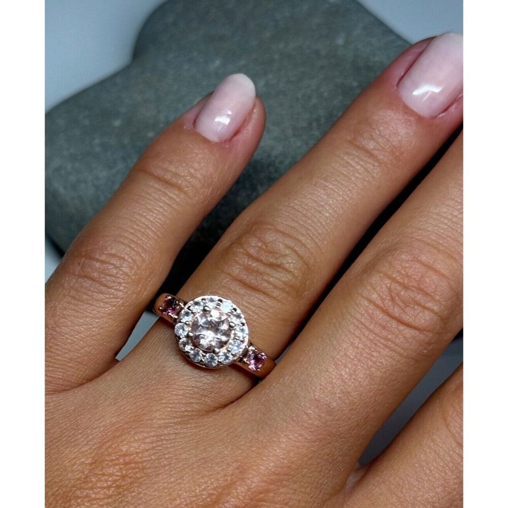 925 STERLING SILVER GOLD PLATED SPINEL RING SIZE 7